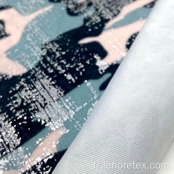 Tissu d&#39;impression numérique en velours d&#39;étirement en polyester